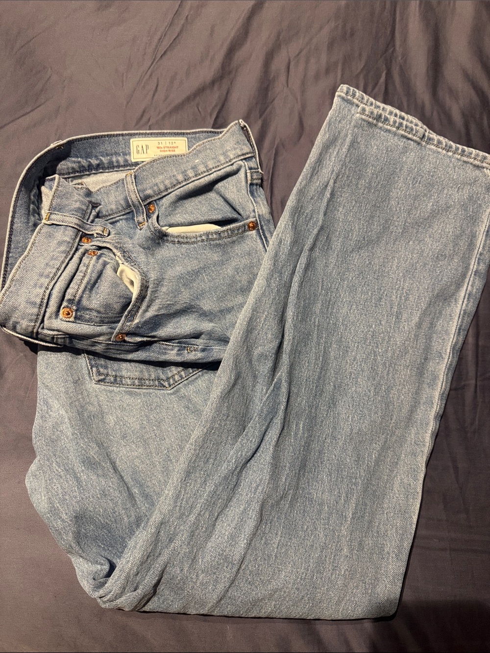 GAP Pale Blue High-Rise Straight Jeans
